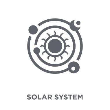 Güneş sistem kutsal kişilerin resmi. Güneş sistemi tasarım konsepti astronomi koleksiyonundan. Basit öğe vektör çizim beyaz arka plan üzerinde.