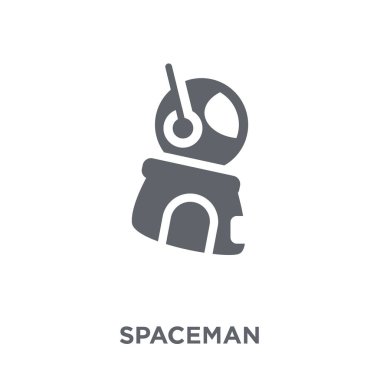 Spaceman simgesi. Spaceman tasarım konsepti astronomi koleksiyonundan. Basit öğe vektör çizim beyaz arka plan üzerinde.
