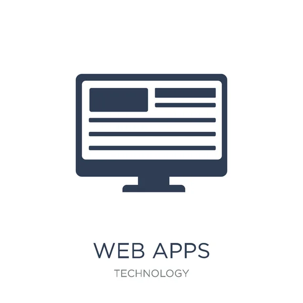 Web アプリのアイコン Web や携帯電話 Eps10 使用の技術コレクション ベクトル図から白い背景のトレンディなフラット ベクター Web アプリ — ストックベクタ