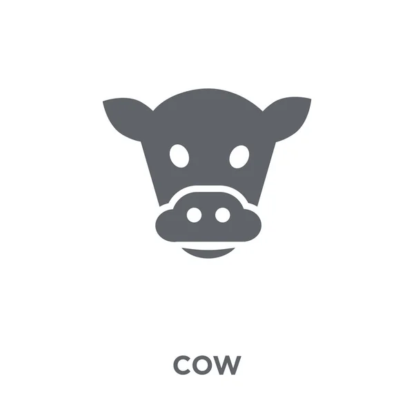 牛アイコン 農業とガーデニングのコレクションから牛のデザイン コンセプト 白い背景の上の単純な要素ベクトル図 — ストックベクタ