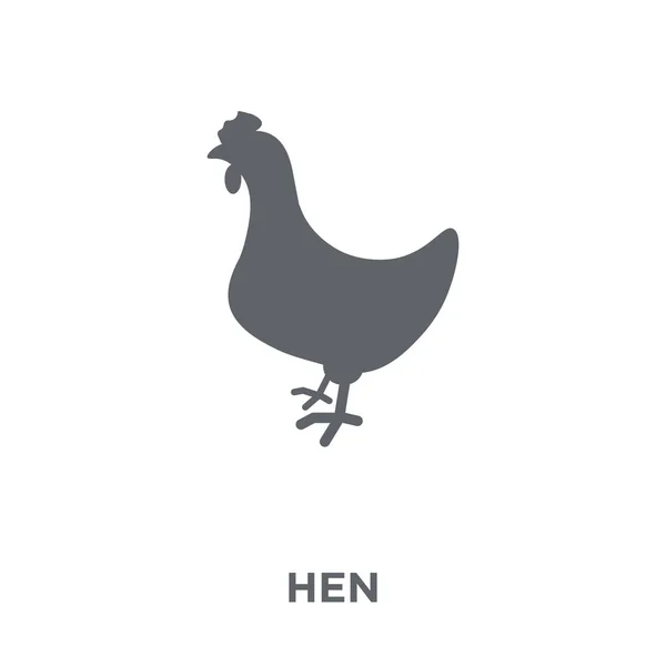 Hen Icon Hen Design Concept Agriculture Farming Gardening Collection Simple — Stock Vector