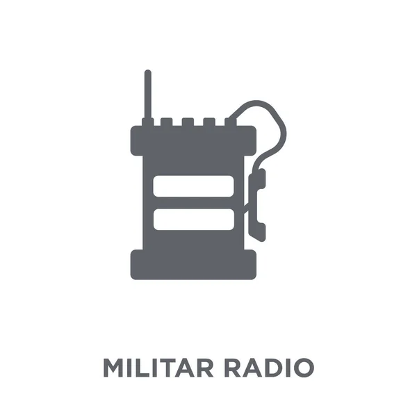 Militar ラジオ アイコン 軍コレクションからコロニア Militar ラジオ デザイン コンセプト 白い背景の上の単純な要素ベクトル図 — ストックベクタ