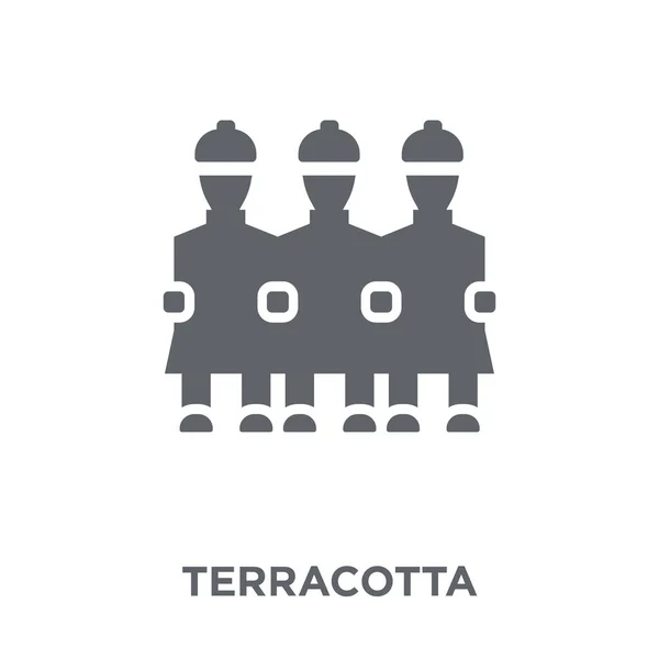 Terrakotta Ikonen Terrakotta Designkoncept Från Armén Samling Enkelt Element Vektorillustration — Stock vektor