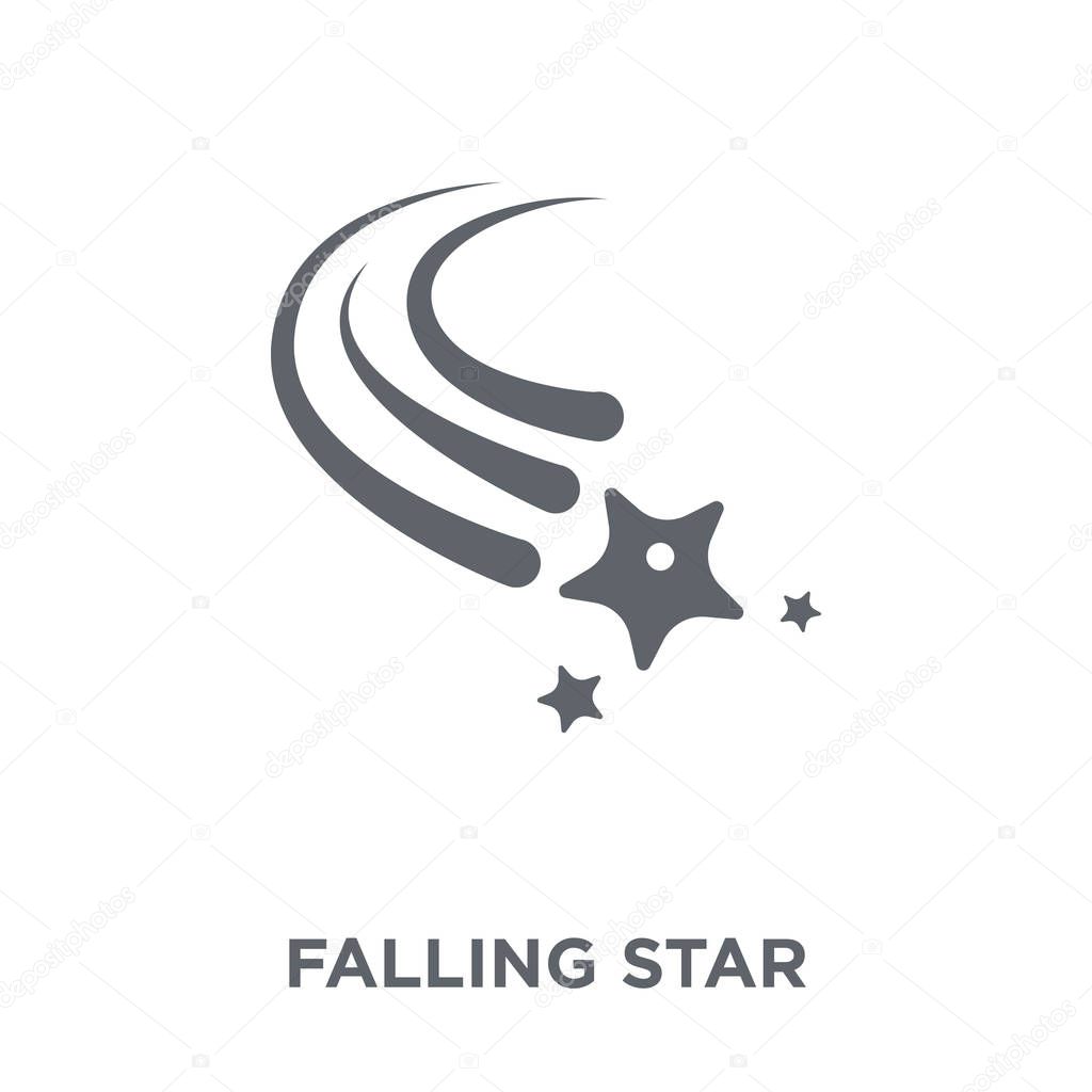 Falling star icon. Falling star design concept from Astronomy collection. Simple element vector illustration on white background.