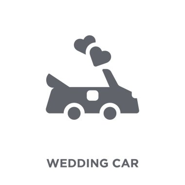 Düğün araba simgesi. Düğün araba tasarım konsepti düğün ve sevgi koleksiyonundan. Basit öğe vektör çizim beyaz arka plan üzerinde.