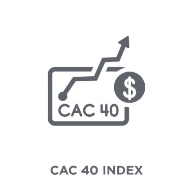 CAC 40 Endeksi simgesi. CAC 40 Endeksi tasarım konsepti Cac 40 Endeksi koleksiyonundan. Basit öğe vektör çizim beyaz arka plan üzerinde.