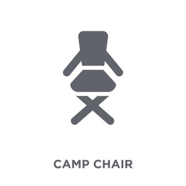 kamp sandalye simge. kamp sandalye tasarım konsepti kamp koleksiyonundan. Basit öğe vektör çizim beyaz arka plan üzerinde.