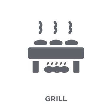 Simge ızgara. Izgara tasarım konsepti kamp koleksiyonundan. Basit öğe vektör çizim beyaz arka plan üzerinde.