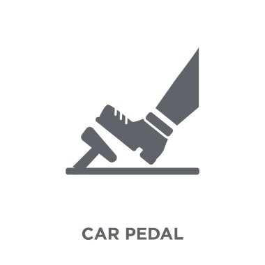 araba pedal simgesi. araba pedal tasarım konsepti araba parçaları koleksiyonundan. Basit öğe vektör çizim beyaz arka plan üzerinde.