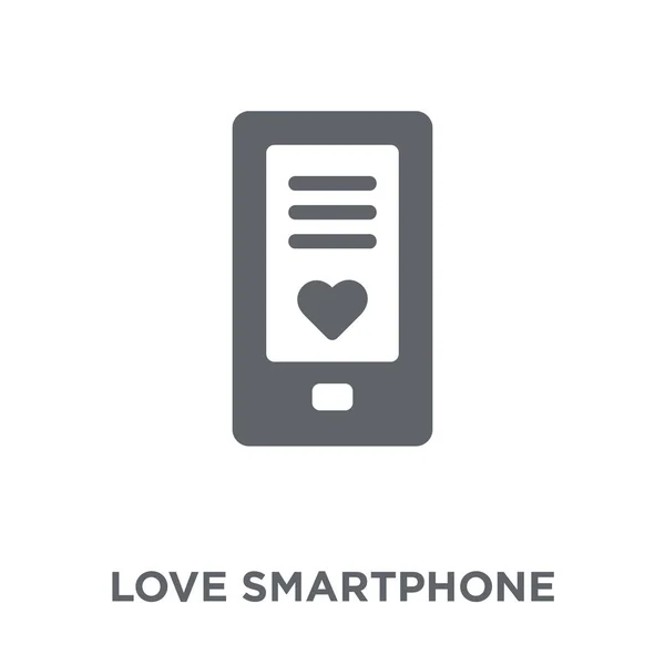 Amor Icono Del Teléfono Inteligente Amor Smartphone Concepto Diseño Boda — Vector de stock