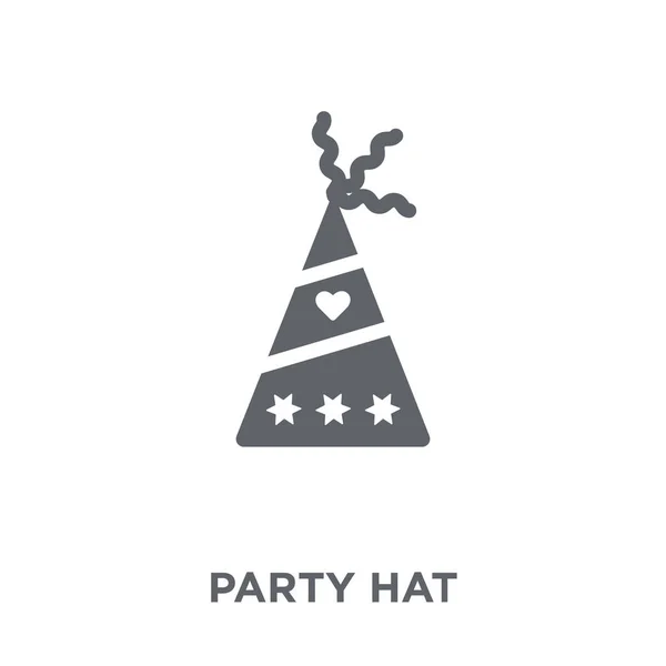 パーティ ハットのアイコン 誕生日やパーティ コレクションからパーティ ハット デザイン コンセプト 白い背景の上の単純な要素ベクトル図 — ストックベクタ