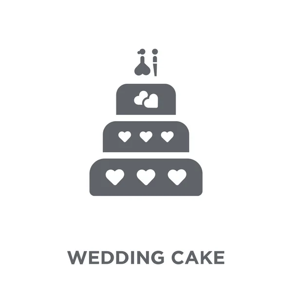 케이크 아이콘입니다 결혼과 컬렉션에서 케이크 디자인 바탕에 간단한 일러스트 — 스톡 벡터
