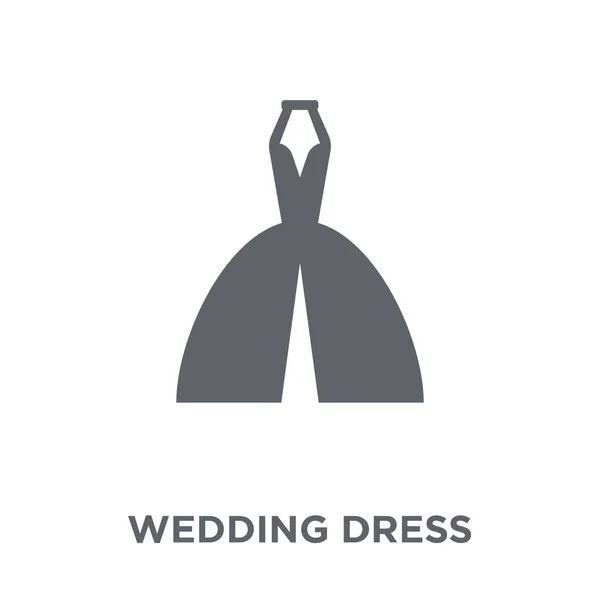 Ślub Sukienka Ikona Ślub Sukienka Projekt Koncepcji Kolekcji Ślubnej Miłości — Wektor stockowy