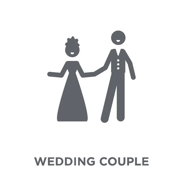 婚礼夫妇的图标 婚礼情侣设计理念从婚礼和爱情收藏 简单的元素向量例证在白色背景 — 图库矢量图片
