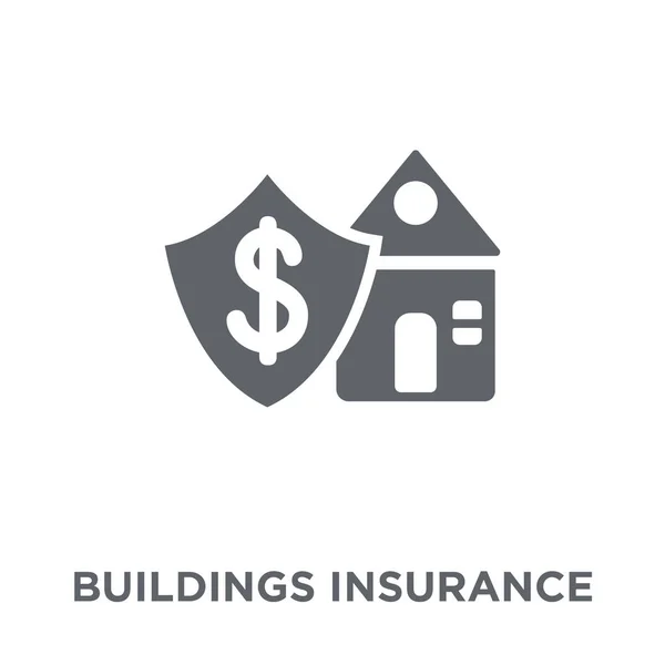 Byggnader Försäkring Ikonen Byggnader Försäkring Designkoncept Från Byggnader Försäkring Samling — Stock vektor
