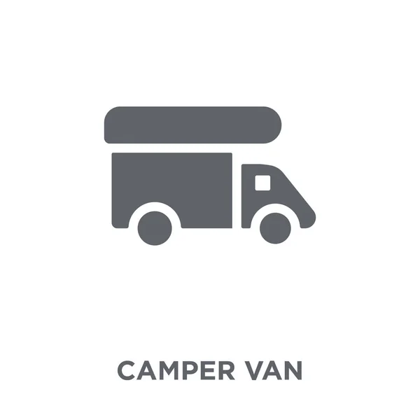 Icona Del Camper Camper Van Design Concept Della Collezione Camping — Vettoriale Stock