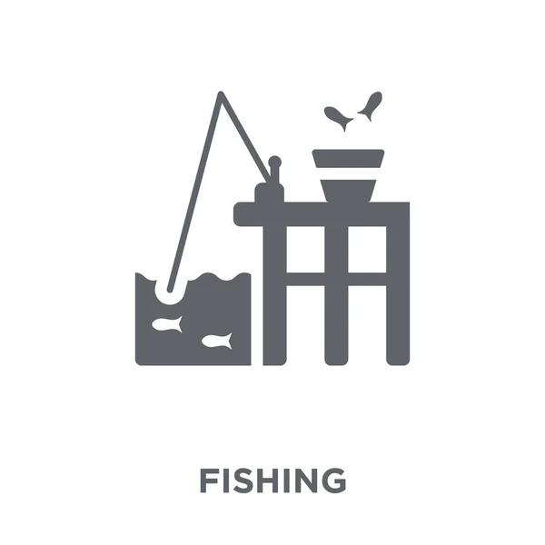 Halászati Ikonra Horgászat Kemping Kollekciójának Koncepció Egyszerű Elem Fehér Háttér — Stock Vector