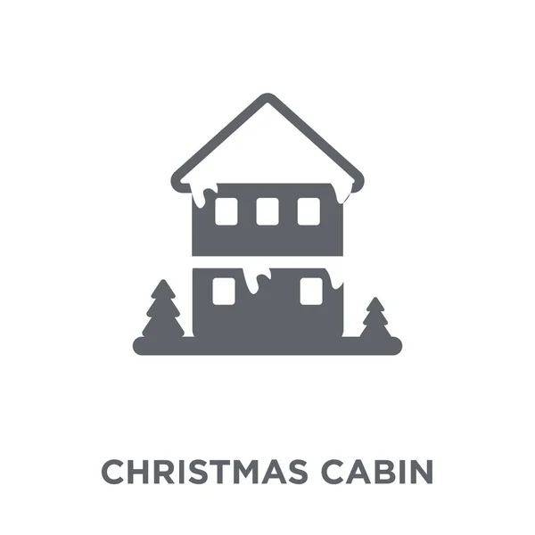 Icono Cabaña Navidad Christmas Cabin Concepto Diseño Colección Navidad Ilustración — Vector de stock