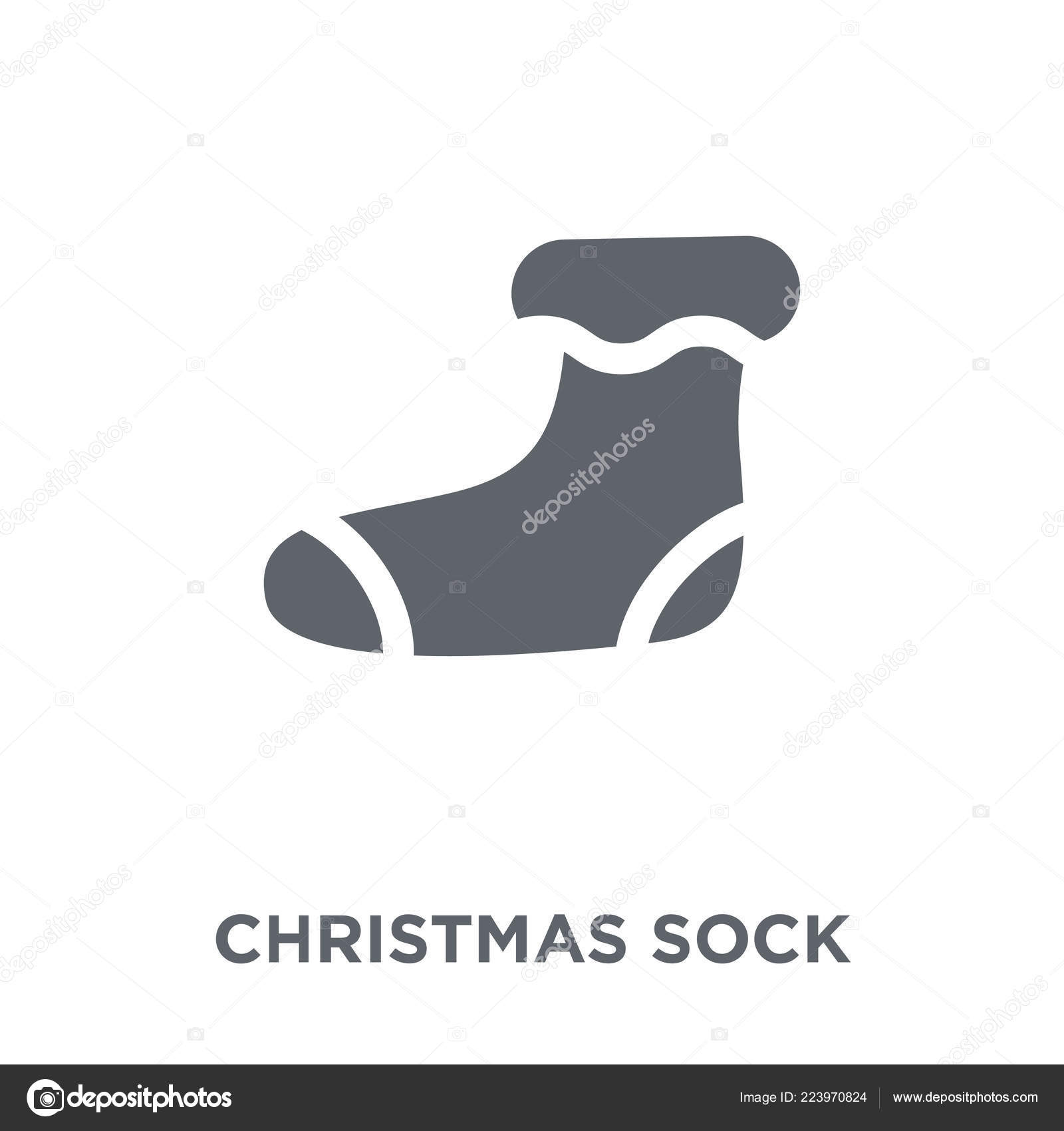 クリスマス靴下のアイコン クリスマス コレクションからクリスマス靴下のデザイン コンセプト 白い背景の上の単純な要素ベクトル図 ストックベクター C Tvectoricons 223970824