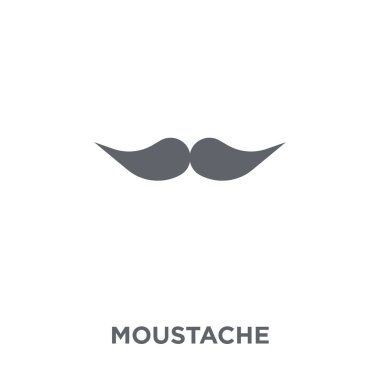 Bıyık simgesi. Bıyık tasarım konsepti sirk koleksiyonundan. Basit öğe vektör çizim beyaz arka plan üzerinde.