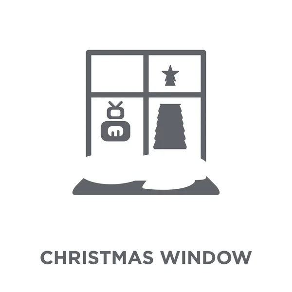 Boże Narodzenie Ikony Okna Boże Narodzenie Oknie Koncepcja Boże Narodzenie — Wektor stockowy