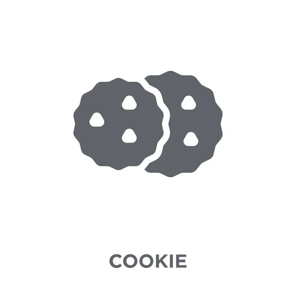 Cookie Ikonra Cookie Koncepció Karácsonyi Gyűjtemény Egyszerű Elem Fehér Háttér — Stock Vector