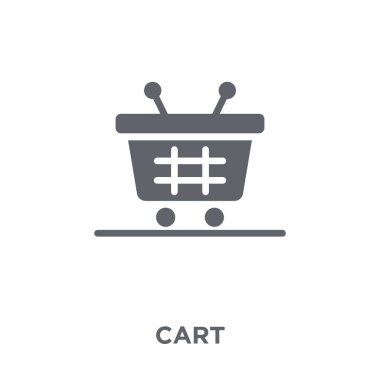 Sepeti simgesi. Cart tasarım konsepti koleksiyonundan. Basit öğe vektör çizim beyaz arka plan üzerinde.