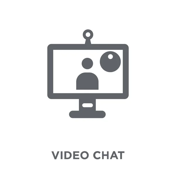 Video Chat Pictogram Het Ontwerpconcept Van Videochat Uit Communicatie Collectie — Stockvector