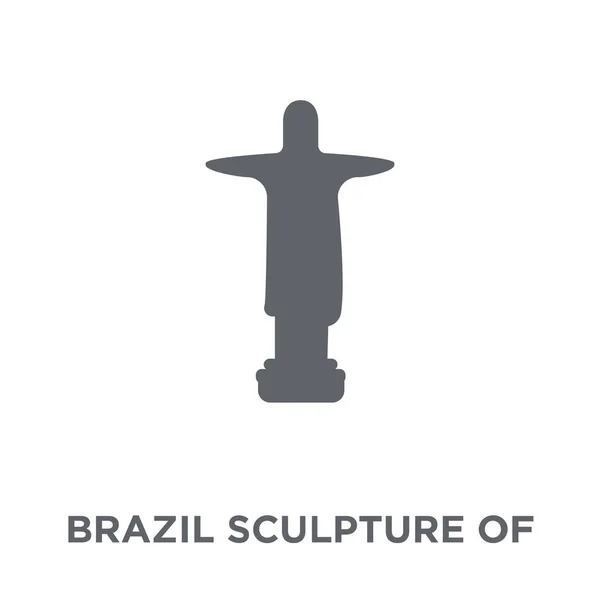 Brasil Escultura Cristo Icono Redentor Brasil Escultura Cristo Concepto Diseño — Vector de stock