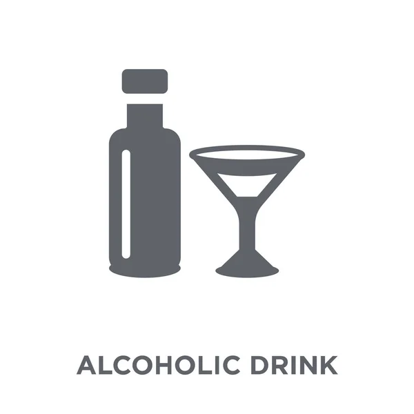 アルコール飲料のアイコン ドリンク コレクションからアルコール飲料のデザイン コンセプト 白い背景の上の単純な要素ベクトル図 — ストックベクタ