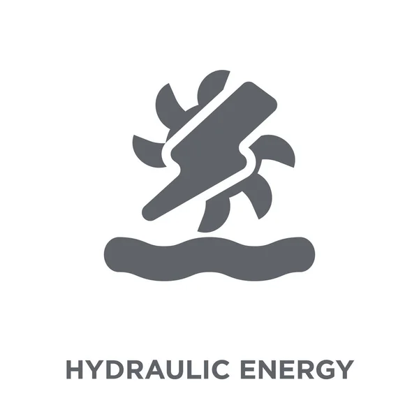 Hydraulische Energie Ikone Hydraulisches Energiedesign Konzept Aus Der Ökologie Sammlung — Stockvektor