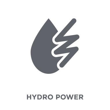 Hidro güç simgesi. Hidro güç tasarım konsepti ekoloji koleksiyonundan. Basit öğe vektör çizim beyaz arka plan üzerinde.