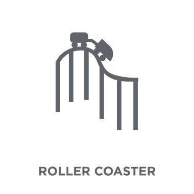 Roller coaster simgesi. Roller coaster tasarım konsepti eğlence koleksiyonundan. Basit öğe vektör çizim beyaz arka plan üzerinde.