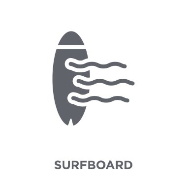 Sörf tahtası simgesi. Sörf tahtası tasarım konsepti eğlence koleksiyonundan. Basit öğe vektör çizim beyaz arka plan üzerinde.