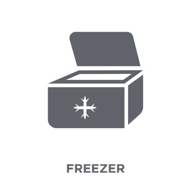 Dondurucu simgesi. Dondurucu tasarım konsepti mobilya ve ev koleksiyonu. Basit öğe vektör çizim beyaz arka plan üzerinde.