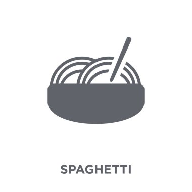 Spagetti simgesi. Spagetti tasarım konsepti Restoran koleksiyonundan. Basit öğe vektör çizim beyaz arka plan üzerinde.