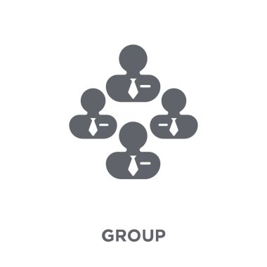 Grup simgesi. Grup tasarım konsepti insan kaynakları koleksiyonundan. Basit öğe vektör çizim beyaz arka plan üzerinde.