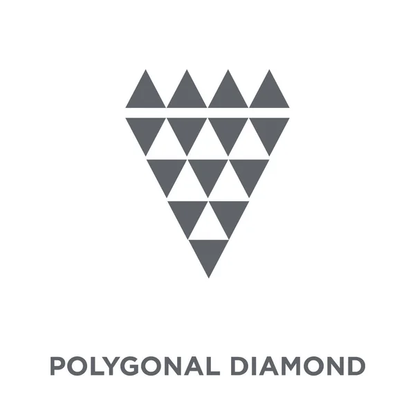 Forma Diamante Poligonal Triángulos Pequeños Icono Forma Diamante Poligonal Del — Vector de stock