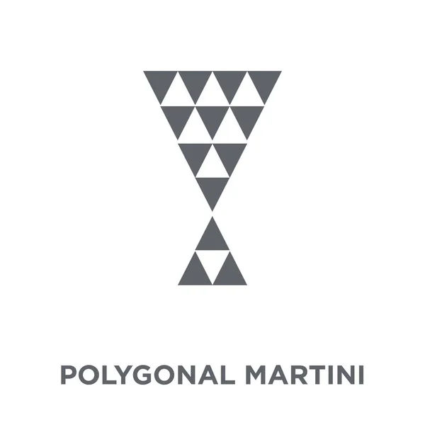 Icono Cristal Martini Poligonal Concepto Diseño Forma Cristal Martini Poligonal — Vector de stock