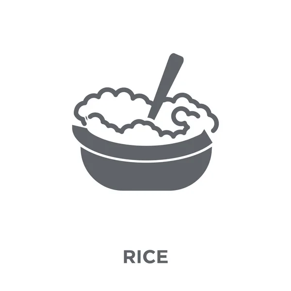 Ikona Rýže Rýže Koncepce Designu Kolekce Restaurací Jednoduchý Prvek Vektorové — Stockový vektor