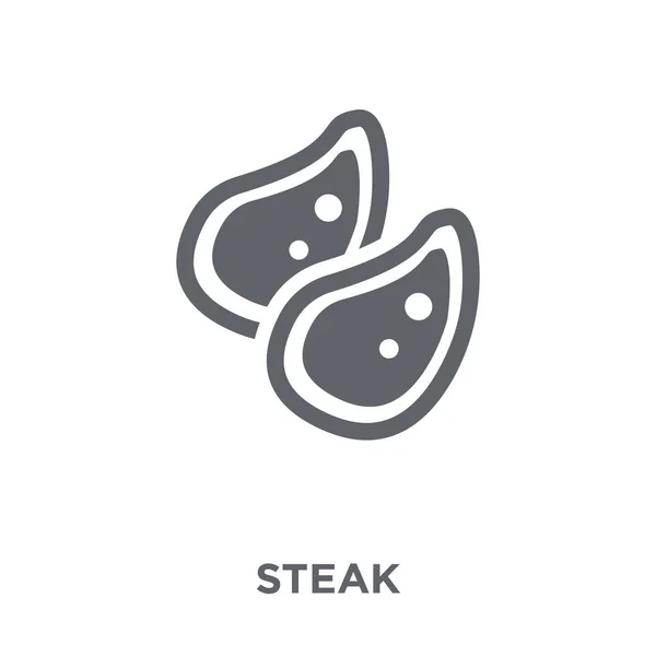 Steak Ikonra Steak Étterem Kollekciójának Koncepció Egyszerű Elem Fehér Háttér — Stock Vector