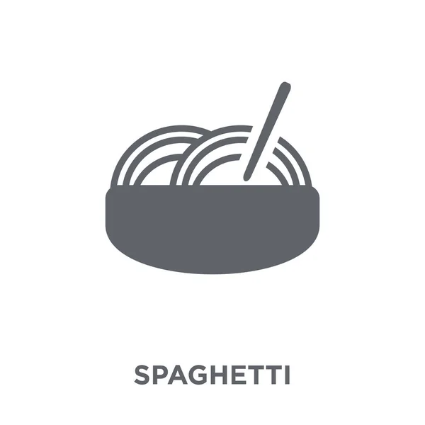 Spagetti Ikonra Spagetti Étterem Kollekciójának Koncepció Egyszerű Elem Fehér Háttér — Stock Vector