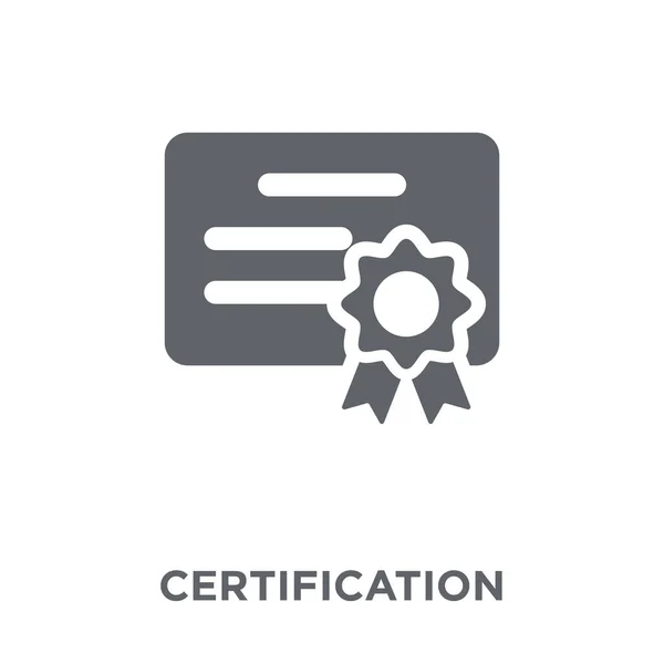 Icona Certificazione Concetto Progettazione Certificazione Dalla Raccolta Delle Risorse Umane — Vettoriale Stock