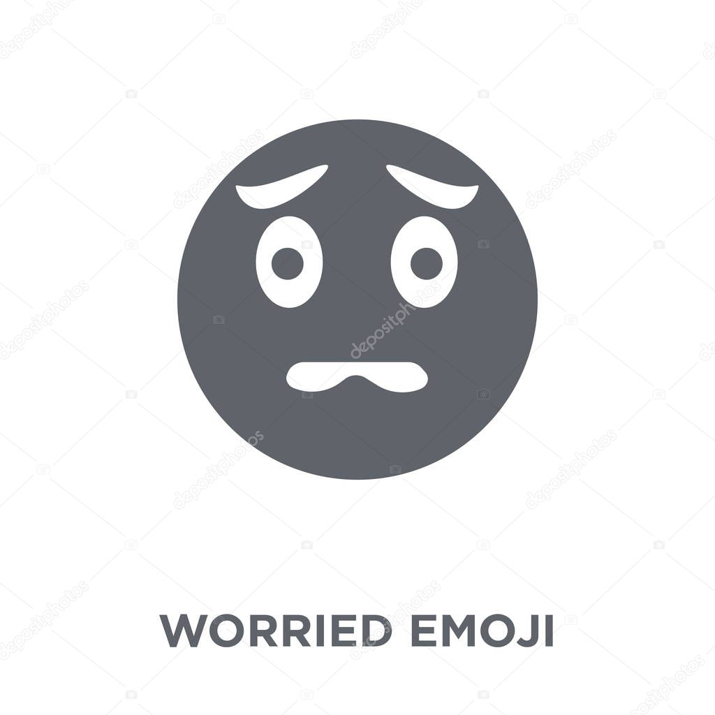 Worried emoji icon. Worried emoji design concept from Emoji collection. Simple element vector illustration on white background.