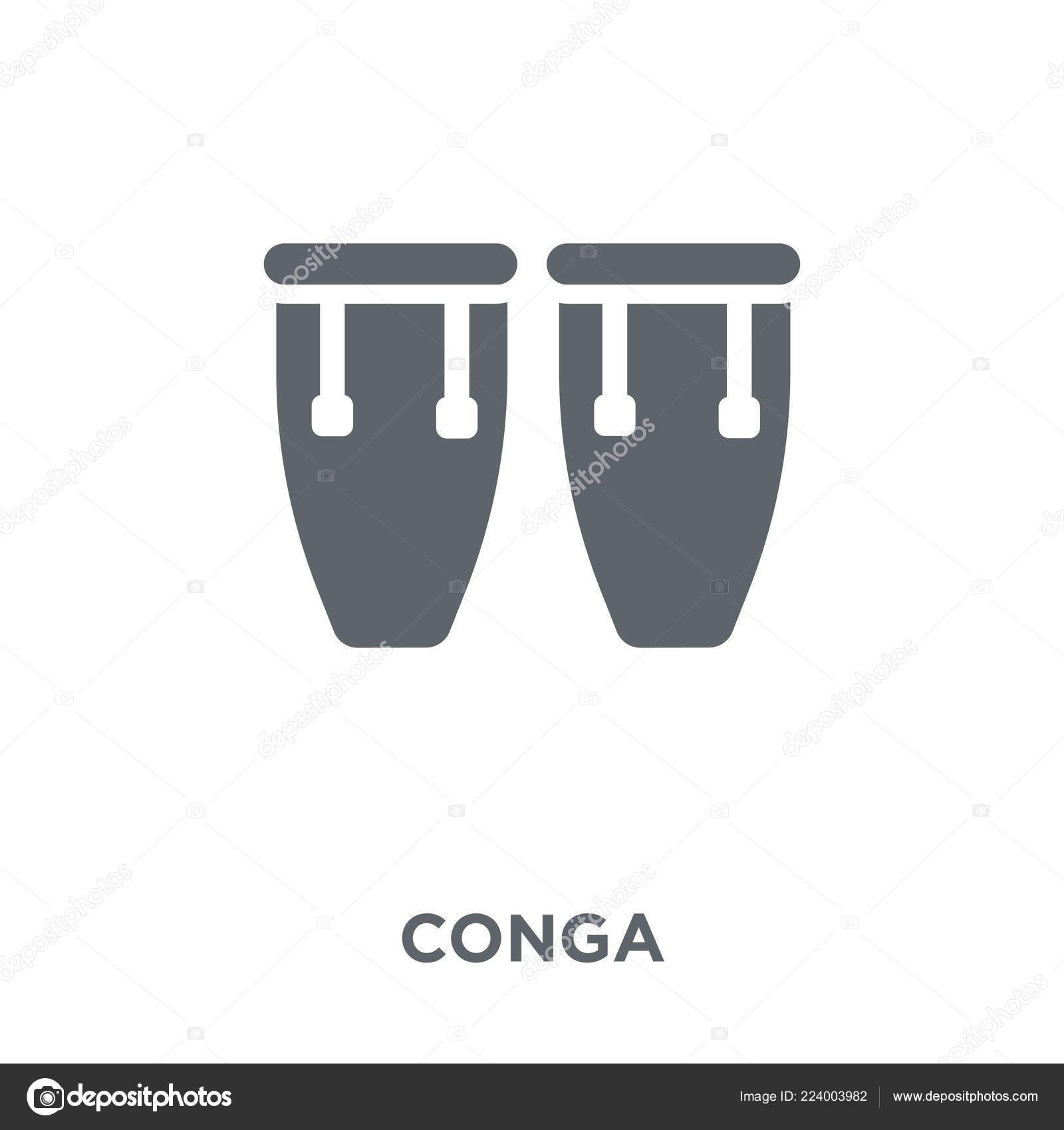 Icono Conga Concepto Diseño Conga Colección Ilustración Simple Del Vector vector, gráfico