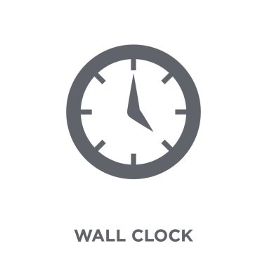 Duvar saat simgesi. Duvar saati tasarım konsepti saat managemnet koleksiyonundan. Basit öğe vektör çizim beyaz arka plan üzerinde.