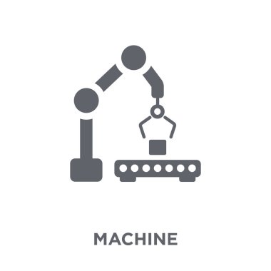 Makine simgesi. Makine tasarım konsepti koleksiyonundan. Basit öğe vektör çizim beyaz arka plan üzerinde.