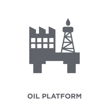 Petrol platformu simgesi. Petrol platformu tasarım konsepti koleksiyonundan. Basit öğe vektör çizim beyaz arka plan üzerinde.