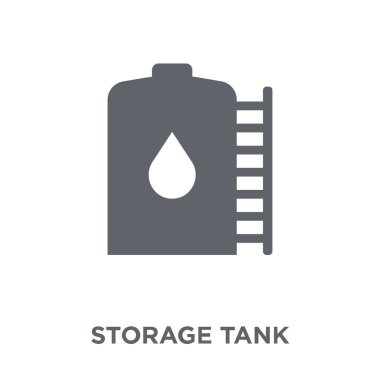 depolama Tank simgesi. depolama Tank tasarım konsepti sanayi koleksiyonundan. Basit öğe vektör çizim beyaz arka plan üzerinde.