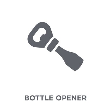 Şişe açacağı simgesi. Şişe açacağı tasarım konsepti koleksiyonundan. Basit öğe vektör çizim beyaz arka plan üzerinde.